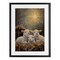 Stupell Industries Festive Lambs in Stable Framed Print Under Glass, design by Petal Prints Design